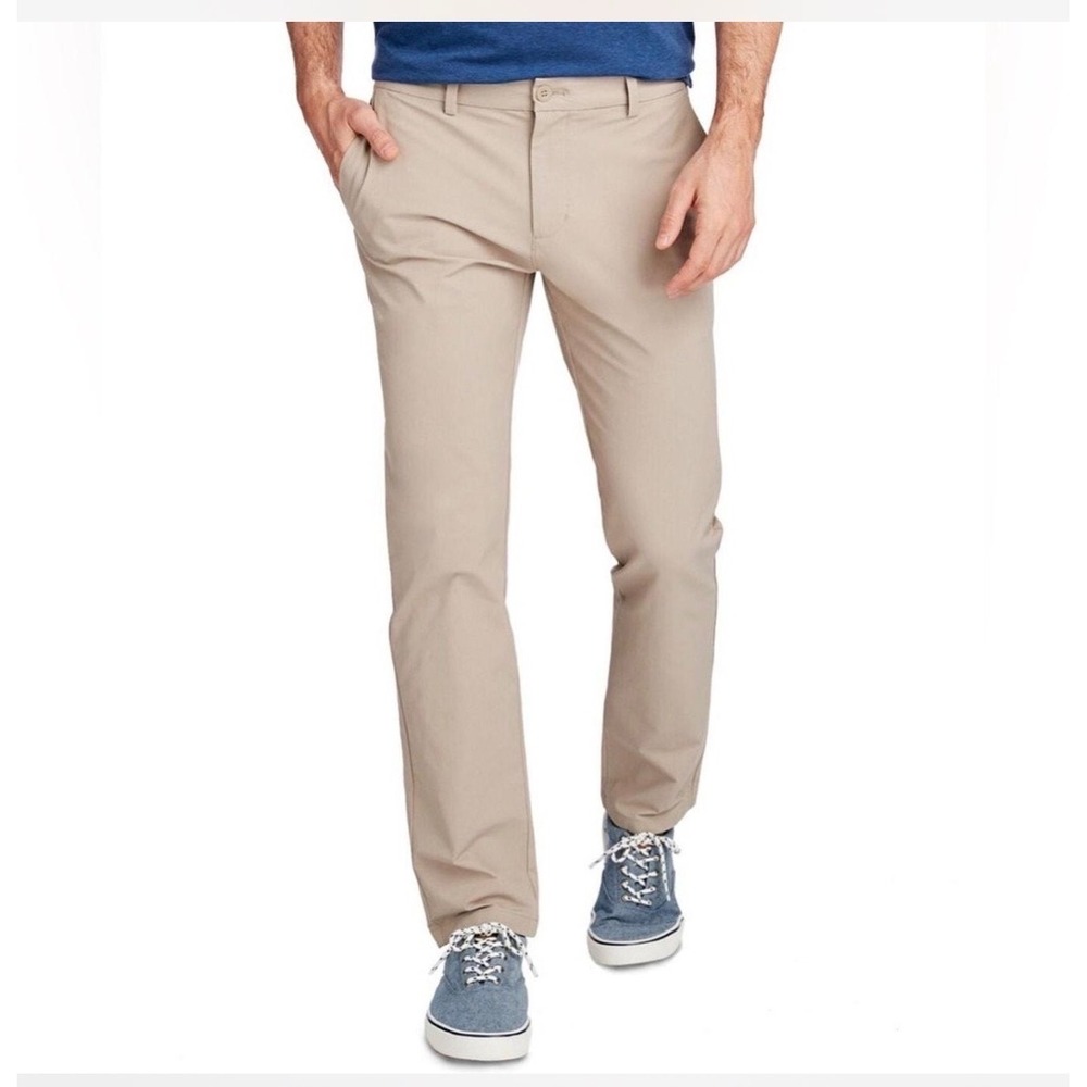 Vineyard Vines On-The-Go Pant Mens 28x30 Khaki Straight Fit OTG Chino Performanc